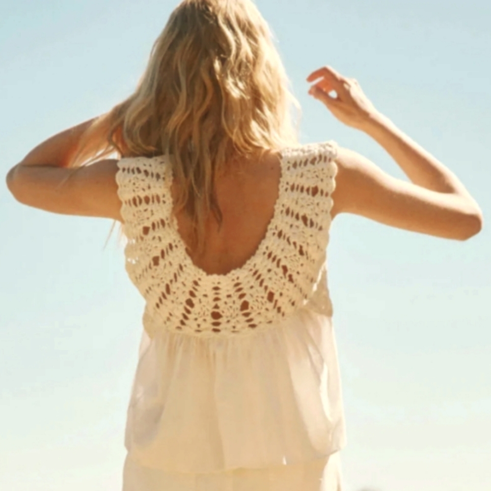 THE GREAT. Hand Crochet Tank Top Size 1